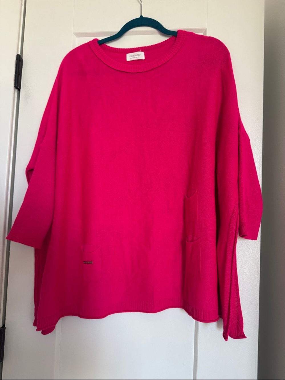 Trendy Mer•Sea Pink Oversized Knit Top